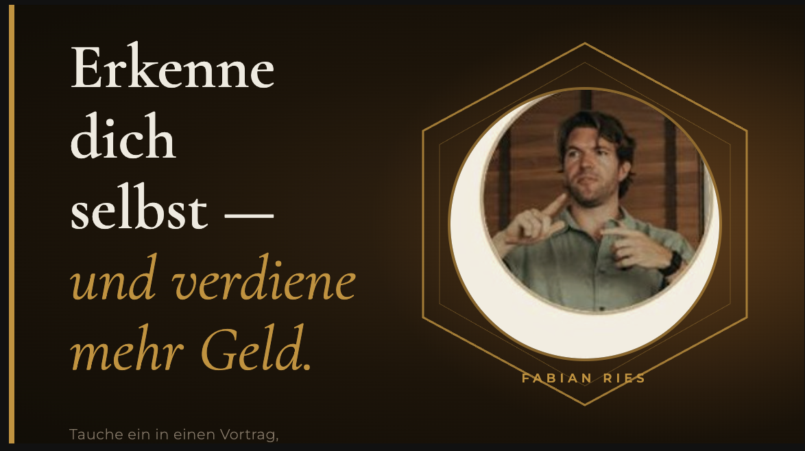 Fabian Ries, Erkenne dich selbst und verdiene mehr Geld